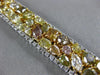 GIA LARGE 26.82CT WHITE & FANCY YELLOW DIAMOND 18K TWO TONE GOLD TENNIS BRACELET