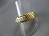 ESTATE LARGE & WIDE .50CT DIAMOND 14KT Y&W GOLD ANNIVERSARY / WEDDING RING #999