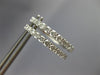 ESTATE 1.0CT DIAMOND 14K WHITE GOLD 3D SHARE PRONG HOOP EARRINGS