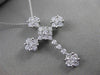 ESTATE LARGE 1CT DIAMOND 14KT WHITE GOLD FLORAL SNOWFLAKE CROSS FLOATING PENDANT