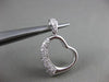 ESTATE LARGE .63CT ROUND DIAMOND 14K WHITE GOLD PAVE OPEN HEART FLOATING PENDANT