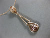 ESTATE 1.57CT DIAMOND & AAA RUBY 14KT ROSE GOLD 3D TEAR DROP FLOATING PENDANT