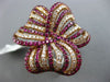 ESTATE EXTRA LARGE 3.63CT DIAMOND & AAA PINK RUBY 18K ROSE GOLD 3D FLOWER RING