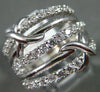 ESTATE LARGE .90CT DIAMOND 18KT WHITE GOLD 3D MULTI ROW X LOVE FUN RING #21140