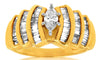 1.0CT DIAMOND 14KT YELLOW GOLD 3D MARQUISE & BAGUETTE CLASSIC ENGAGEMENT RING