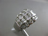 ESTATE 2.65CT ROUND & PRINCESS DIAMOND 14K WHITE GOLD 3D SEMI BEZEL WEDDING RING