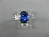 2.60CT DIAMOND & AAA SAPPHIRE 14K WHITE GOLD OVAL 3 STONE ENGAGEMENT RING #26575