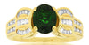 2.75CT DIAMOND & AAA GREEN GARNET 14KT YELLOW GOLD OVAL CLASSIC ENGAGEMENT RING
