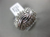 ESTATE WIDE 1.10CT ROUND DIAMOND 14KT WHITE GOLD 3D MULTI ROW INFINITY LOVE RING