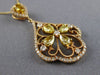 LARGE 1.41CT WHITE & FANCY YELLOW DIAMOND 18KT YELLOW & ROSE GOLD FLOWER PENDANT