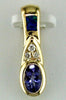 .50CT DIAMOND AAA OPAL & TANZANITE 14K YELLOW GOLD OVAL & ROUND FLOATING PENDANT