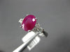 ESTATE 1.57CT DIAMOND & AAA OVAL RUBY 14KT WHITE GOLD 3D CLASSIC ENGAGEMENT RING