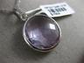 ESTATE LARGE 14.57CT DIAMOND & AAA AMETHYST 14KT WHITE GOLD 3D FLOATING PENDANT