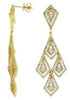 ESTATE LARGE 2.80CT DIAMOND 14KT YELLOW GOLD TRIANGULAR ETOLIE HANGING EARRINGS