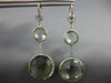 EXTRA LARGE 26CT AAA WHITE SAPPHIRE & GREEN AMETHYST 14K WHITE GOLD 3D EARRINGS