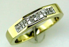 .33CT DIAMOND 14KT YELLOW GOLD 3D PRINCESS 2 ROW SEMI OCTAGON ANNIVERSARY RING