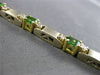 ESTATE 3.32CT DIAMOND & TSVORITE 14K WHITE & YELLOW GOLD 3 STONE TENNIS BRACELET