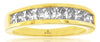 1.0CT DIAMOND 14KT YELLOW GOLD 3D CLASSIC PRINCESS CHANNEL ANNIVERSARY RING