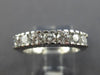 ANTIQUE WIDE .90CT DIAMOND 14KT WHITE GOLD 3D 7 STONE ANNIVERSARY RING #16369