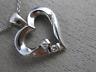 ESTATE .06CT ROUND DIAMOND 14KT WHITE GOLD CLASSIC LOVE HEART PENDANT #22984