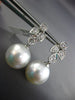 ESTATE LARGE .85CT DIAMOND & AAA SOUTH SEA PEARL 18K WHITE GOLD HANGING EARRINGS