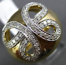 ESTATE EXTRA LARGE .45CT DIAMOND 14K YELLOW GOLD 3D BUTTERFLY INFINITY DOME RING