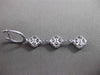 ESTATE LONG 1.68CT DIAMOND 18KT WHITE GOLD 3D SQUARE HALO HANGING EARRINGS