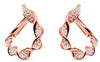 ESTATE .58CT DIAMOND 18KT ROSE GOLD LEAF ROPE TEAR DROP CLIP ON HANGING EARRINGS