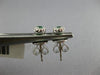 ESTATE SMALL .20CT DIAMOND & AAA EMERALD 18K WHITE GOLD ROUND HALO STUD EARRINGS