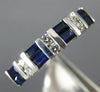 ESTATE .79CT DIAMOND & AAA BAGUETTE SAPPHIRE 14KT WHITE GOLD 3D ANNIVERSARY RING