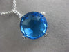 ESTATE MASSIVE 13.20CT DIAMOND & BLUE TOPAZ 14K WHITE GOLD ROPE FLOATING PENDANT