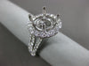 ESTATE EXTRA LARGE 1.45CT DIAMOND 14K WHITE GOLD 3D SEMI MOUNT ENGAGEMENT RING