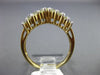 ESTATE WIDE 1.10CT DIAMOND 14KT YELLOW GOLD 3D TWO ROW V SHAPE ANNIVERSARY RING