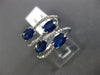 ESTATE LARGE 2.41CT DIAMOND & AAA OVAL SAPPHIRE 14KT WHITE GOLD MULTI ROW RING