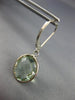 5.20CT AAA GREEN AMETHYST 14KT WHITE GOLD OVAL BEZEL LEVER BACK HANGING EARRINGS