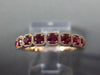 ESTATE .57CT AAA RUBY 14KT ROSE GOLD MILGRAIN 9 STONE WEDDING ANNIVERSARY RING