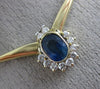 ESTATE 1.10CT DIAMOND & AAA SAPPHIRE 14KT YELLOW GOLD 3D FLOWER NECKLACE #13011