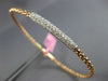 ESTATE .30CT DIAMOND 14KT WHITE & ROSE GOLD WOVEN PAVE FLEXIBLE  BANGLE BRACELET