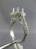 ESTATE WIDE 1.32CT DIAMOND 14K WHITE GOLD SQUARE HALO SEMI MOUNT ENGAGEMENT RING