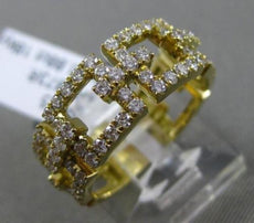 ESTATE .88CT DIAMOND 18KT YELLOW GOLD OPEN SQUARE SEMI ETERNITY ANNIVERSARY RING