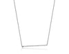 ESTATE .19CT ROUND DIAMOND 14KT WHITE GOLD 3D CLASSIC BAR FUN LOVE NECKLACE