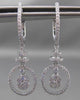 ESTATE LARGE .90CT DIAMOND 18KT WHITE GOLD 3D OVAL FLOATING HANGING EARRINGS