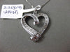 ESTATE .29CT ROUND & BAGUETTE DIAMOND 14K WHITE GOLD FLOATING LOVE HEART PENDANT