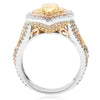 EGL 2.37CT WHITE PINK & FANCY YELLOW DIAMOND 18KT TRI COLOR GOLD ENGAGEMENT RING