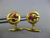 ANTIQUE .30CT AAA RUBY 18KT YELLOW GOLD SWIRL SNAKE CIRCULAR FUN MEN'S CUFFLINKS