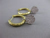 ESTATE PAVE DIAMOND 14K WHITE YELLOW 2 TONE GOLD REMOVABLE HOOP EARRINGS #20819