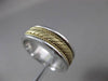 ESTATE 14KT WHITE & YELLOW GOLD HANDCRAFTED ROPE WEDDING BAND RING 7mm #23208