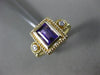 ESTATE .98CT DIAMOND & AAA AMETHYST 14KT YELLOW GOLD 3 STONE FILIGREE FUN RING