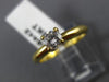 ESTATE .40CT DIAMOND 18KT YELLOW GOLD 3D ROUND SOLITAIRE ENGAGEMENT RING #6442