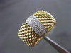 ESTATE WIDE .35CT DIAMOND 14K WHITE & YELLOW GOLD PAVE FLEXIBLE WOVEN MESH RING